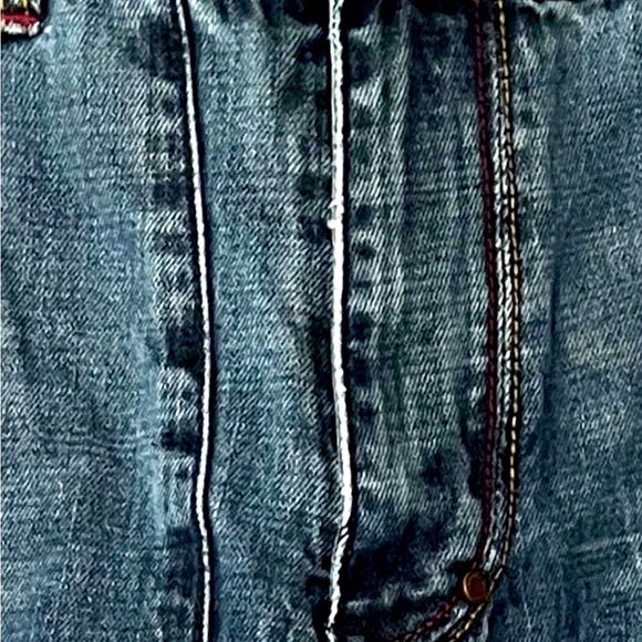 Akko Snap Back Embroidered Eagle Pockets King Of Oneself Distressed Jeans 38x32 - Picture 3 of 12